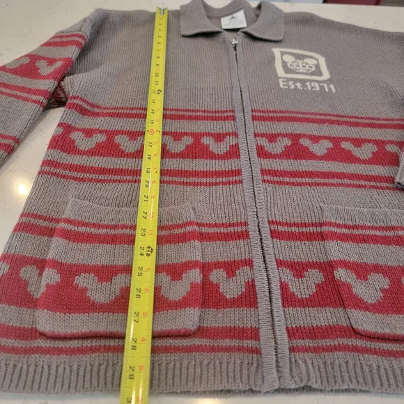 Walt Disney World Mickey Spirit Jersey Zip Front Sweater Cardigan size medium - Picture 5 of 6